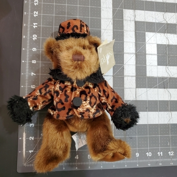 Vintage Dankin Brown Teddy Bear Wearing Leopard Animal Print Outfit 11" Plush - Picture 9 of 9